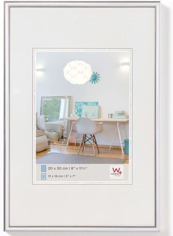 New Lifestyle Bilderrahmen aus Kunststoff mit Passepartout in Silber, B: 50 cm, H: 40 cm - Bild 1
