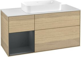 V&B Waschtischunterschrank Finion mit Wandbeleuchtung, Breite: 120 cm, Tiefe: 50,1 cm, Höhe: 50,1 cm, lackiert in matt blau - Bild 1