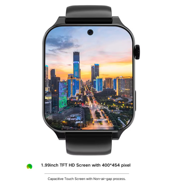 Rogbid Brave 3 Smartwatch, Android 10, 1,99 Zoll, Schwarz, Silikon - Bild 2