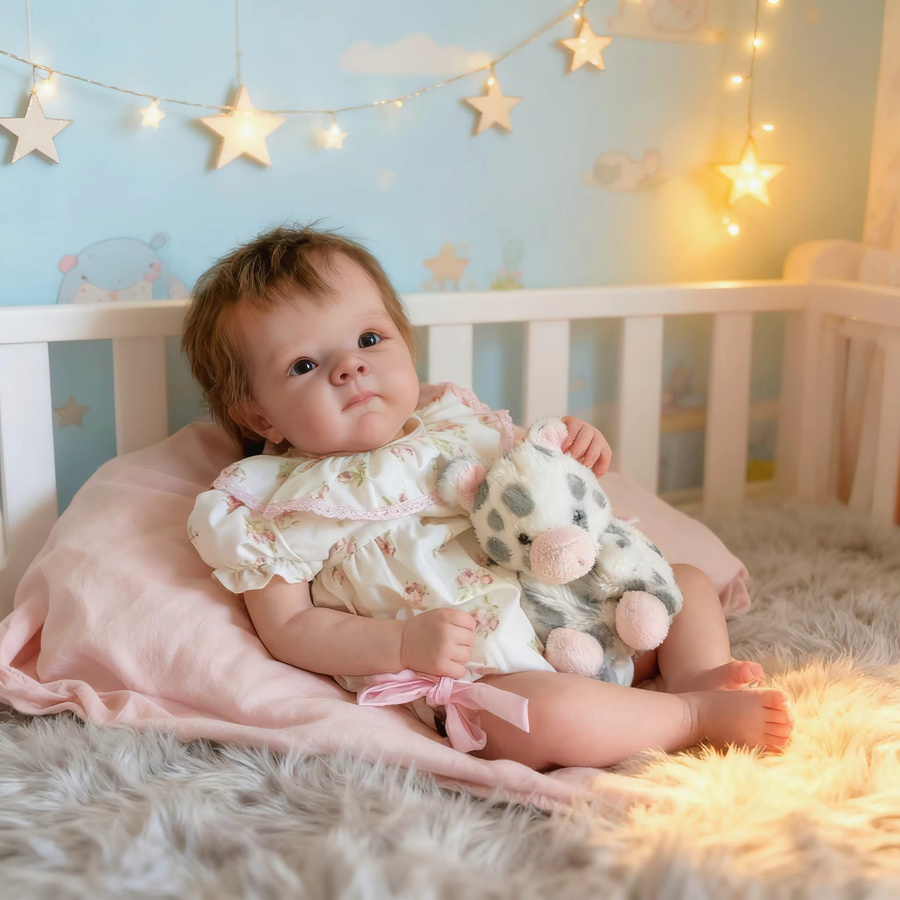 NPK Baby Reborn Puppe Bettie – 18 Zoll lebensechte Neugeborene Sammlerpuppe mit 3D Hautmalerei in Mehrfarbig - Bild 1