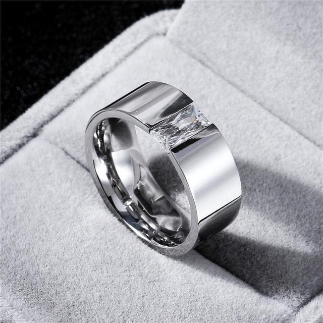 Ring Edelstahl, Silber, 8 mm, Unisex - Bild 1