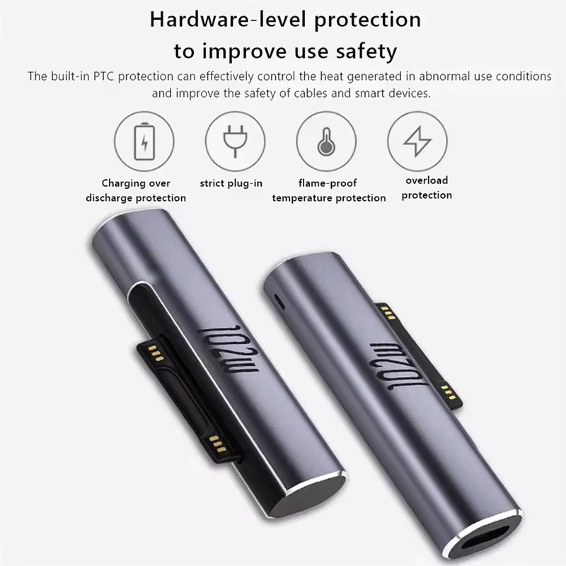 Microsoft Surface Pro X 8 7 6 5 4 Go Book USB-C Schnelllade-Netzteil 65 W 102 W PD mit USB-C Anschluss und Konverterstecker - Bild 2