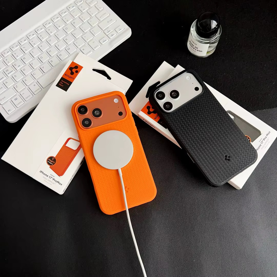 Spigen Liquid Air Magnetische TPU-Hülle für iPhone kompatibel mit MagSafe in Orange - Bild 4