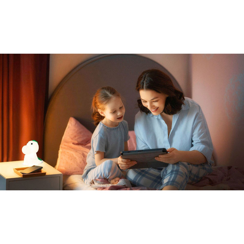 FH Lighting Nachtlicht Dino Poldi aus Silikon in Weiß mit LED und Touch-Funktion - Bild 4