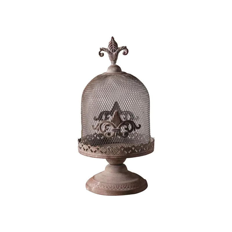 ZJMZYM Kerzenhalter im Retro-Design aus Metall in Braun als dekorativer Vogelkäfig im antiken Stil - Bild 4