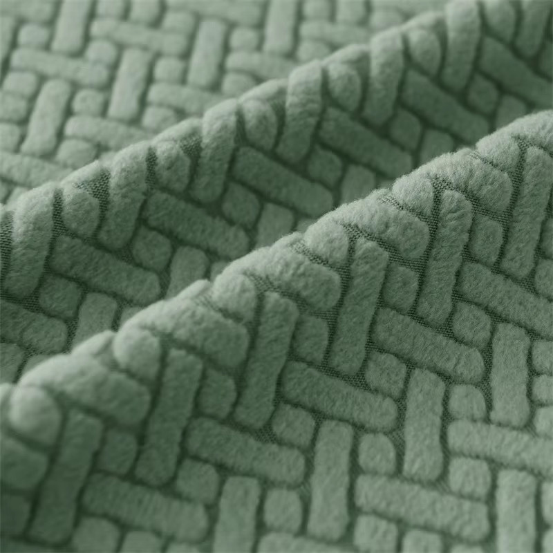 2er-Set Jacquard Armlehnen-Schutzbezüge von Yupartex in Schwarz und Grün für Sessel und Sofas - Bild 3