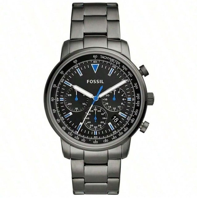 Fossil Chronograph, Quarz, Edelstahl, Schwarz, Herren - Bild 1