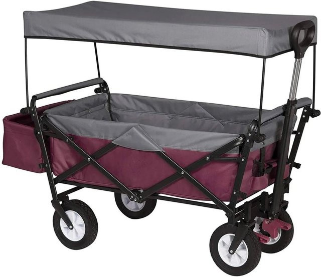 WOLTU Bollerwagen faltbar mit Rollen und Bremse in Fuchsia - Bild 1
