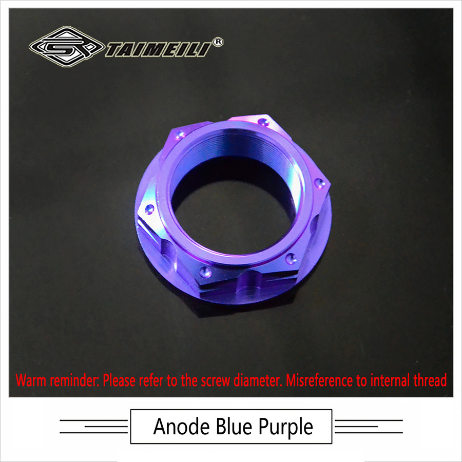 TAIMEILI Titanlegierungsmutter für Motorrad-Verkleidungen in Blau oder Lila, M22/M24/M25/M28 P1.0 - Bild 3