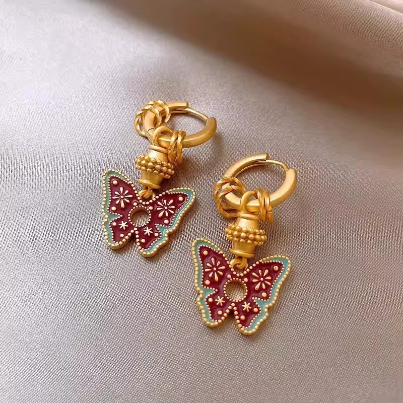 laoloutian Ohrringe, Blume Tropfen, Gold, Damen - Bild 3