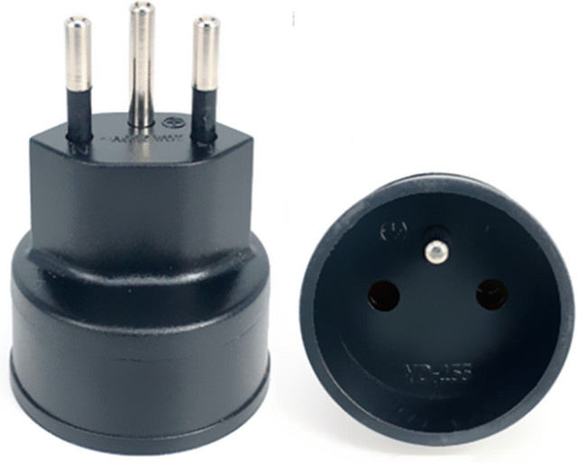 Fengyidz Reiseadapter von EU auf Schweiz mit 3-poligem Stecker, 10 A, 250 V, in Schwarz oder Weiß - Bild 1