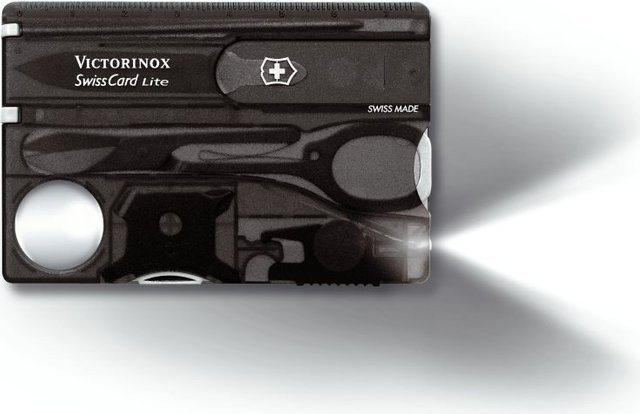 Victorinox SwissCard Lite 0.7333.T3 Taschenwerkzeug im Kreditkartenformat aus Edelstahl in Schwarz und Transparent - Bild 1