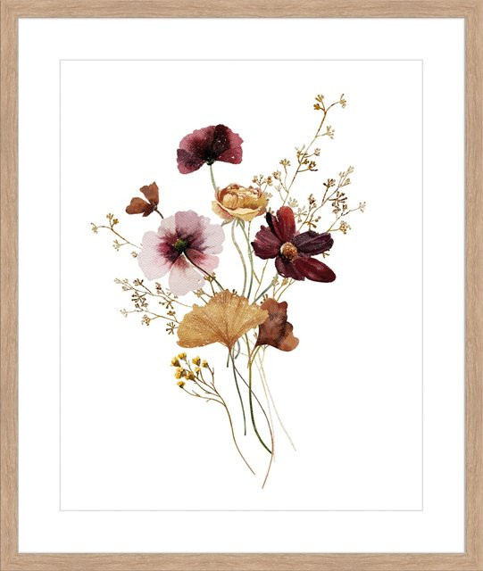 Kunstdruck Flower Bouquet von Maremi in Braun und Multicolour - Bild 1