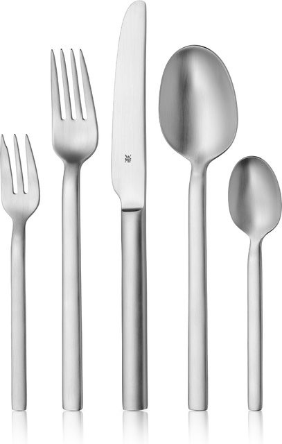 WMF Alteo Besteckgarnitur aus Edelstahl in Silber matt mit Löffel, Gabel, Tafelmesser und Teelöffel - Bild 1