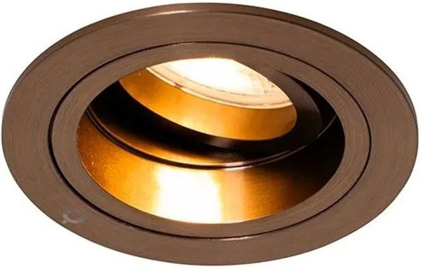 QAZQA Einbaustrahler Chuck Rund aus Aluminium in Bronzebraun, dimmbar, GU10, dreh- und kippbar