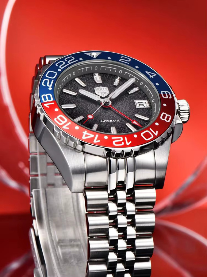 Rollstimi Armbanduhr Automatik, Edelstahl, Saphirglas, Blau, Herren - Bild 7