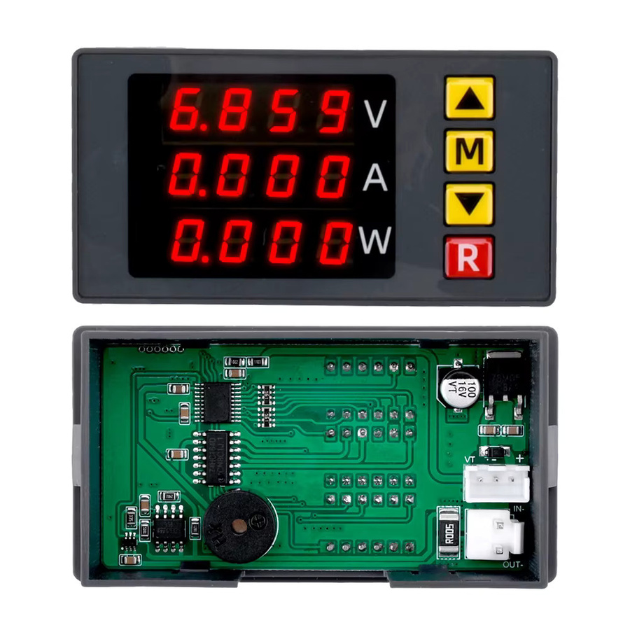 Gaqqee BM730 Digitales Voltmeter und Amperemeter mit Leistungsmesser, 100 V, 10 A, 1000 W, Spannungs- und Stromanzeige mit Trimmer und Summer - Bild 2