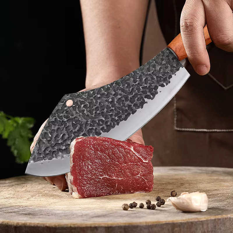 InLeung Handgeschmiedetes Ausbeinmesser mit Holzgriff und silberner Klinge - Bild 2
