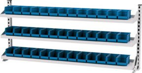 Stier Multiwandaufbau Blau mit 3 Fachböden B: 150 cm, H: 65 cm - Bild 1