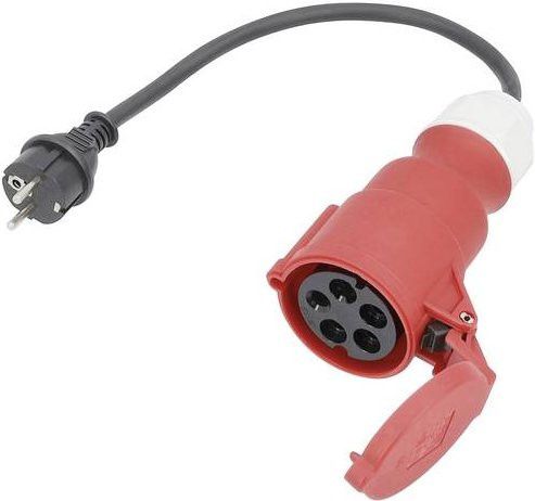 AS Schwabe Strom Adapterkabel 16A Schwarz H07RN-F 3G 2,5mm² 0,3m - Bild 1