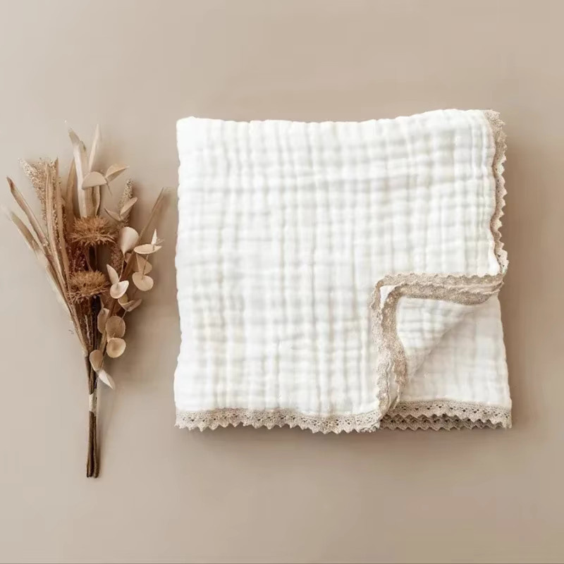 DANIVIVI Baby Musselin-Decke aus Bambus und Baumwolle, gesteppte Babydecke in Pink - Bild 2
