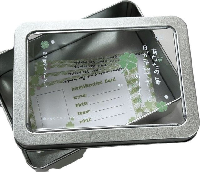 Retro Japanischer Desktop-Organizer mit Kleeblatt-Design, transparenter Aufbewahrungsbox für Photocards, Anstecknadeln und Schreibwaren - Bild 1