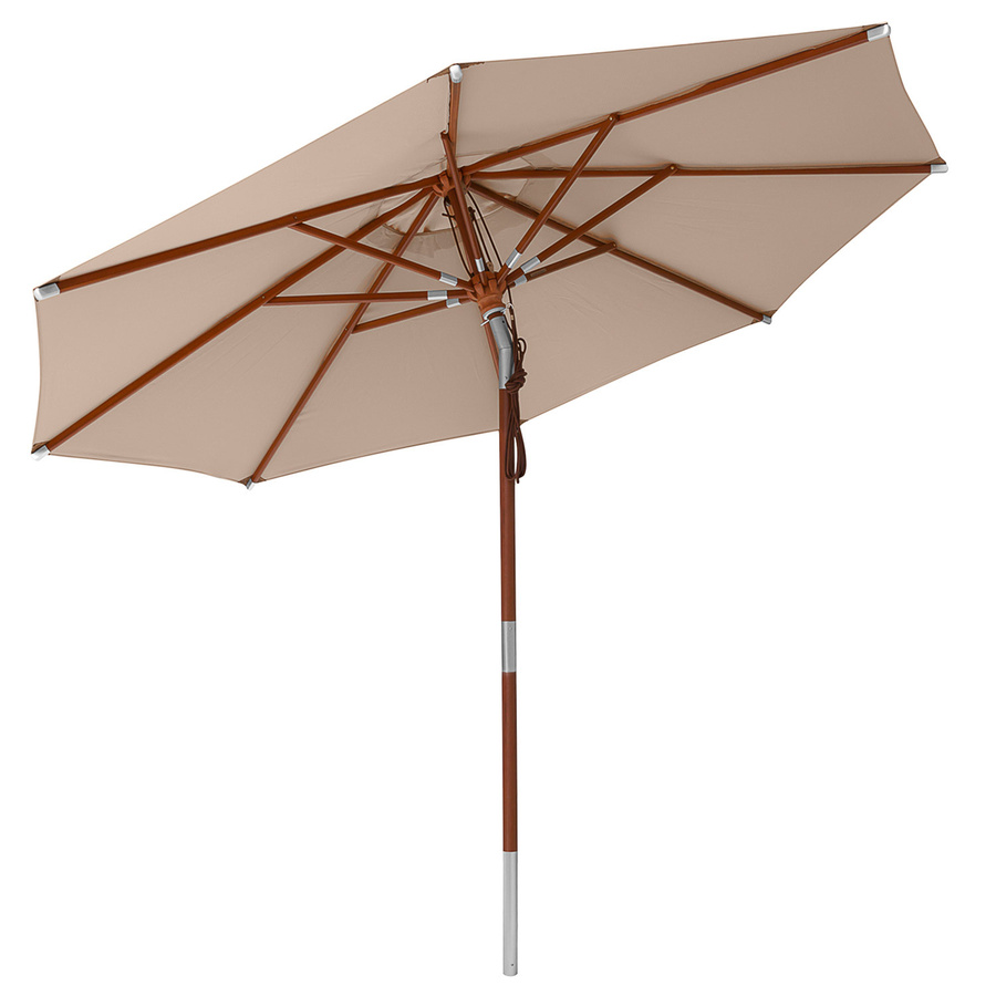Anndora Sonnenschirm knickbar rund in Milchcaffee mit UV-Schutz UPF 50+ Durchmesser: 300 cm - Bild 1