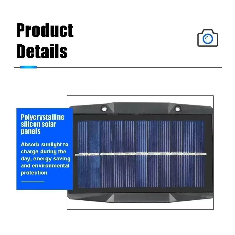 VENUSWING Solar-Wandleuchte LED Außenbeleuchtung IP65 wasserdicht Schwarz - Bild 3