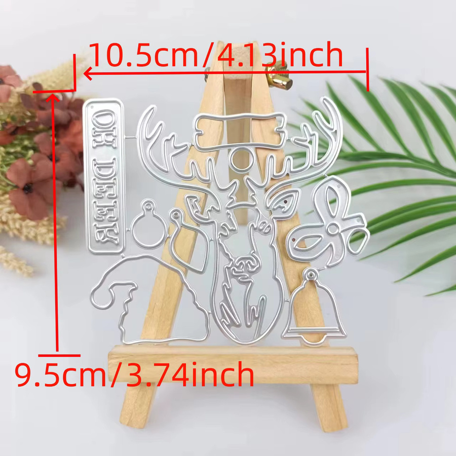 OH DEER Weihnachtsdekoration Metall-Stanzform Schablone in Silber für DIY Scrapbooking und Handwerk - Bild 1