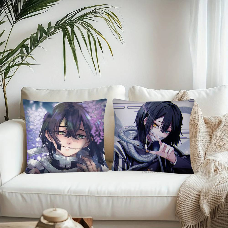 RVDV Pillow Anime Demon Slayer Obanai Iguro Kissenbezug, quadratisch, Multicolour, B/T/H: 40,64 x 40,64 x 0 cm - Bild 2