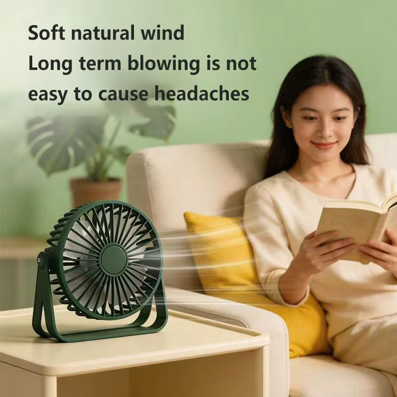 Lenovo USB Schreibtischventilator Mini-Ventilator mit 360-Grad-Rotation in Weiß und Grün - Bild 2