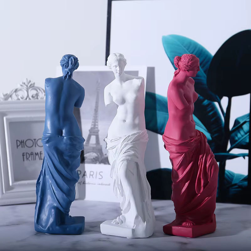 Venus Figur Statue im nordischen Stil aus Kunstharz, Skulptur für Büro und Home Dekoration, Weiß/Mehrfarbig, Höhe: 27,94 cm - Bild 2