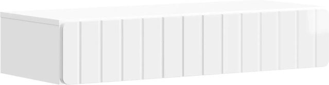 vidaXL Wandmontierter Beistelltisch in Hochglanz Weiß, modern, B/T/H: 87,5 x 34,5 x 17 cm - Bild 1