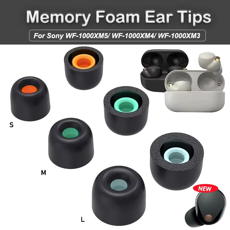 Sony Ersatz Memory Foam Ohrstöpsel für In-Ear Kopfhörer WF-1000XM5 WF-1000XM4 WF-1000XM3 in Schwarz - Bild 2