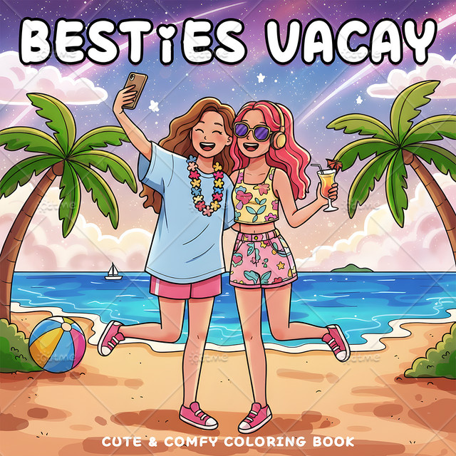 Besties Vacay, Malbuch - Bild 1