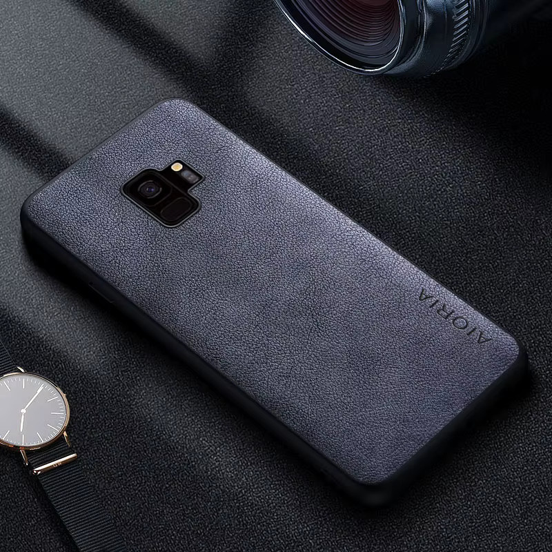 Premium Leder Handyhülle im Retro Business Style für Samsung Galaxy S9 und S8 Plus in Braun - Bild 2
