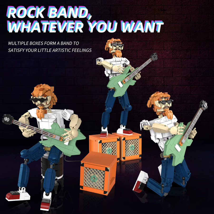 Wishiot Wandernde Gitarre Sänger MOC Bausteine Set mit 721 Teilen in Mehrfarbig - Bild 4