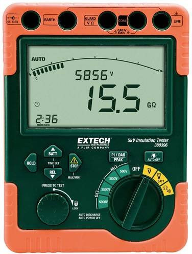 Extech 380396 Isolationsmessgerät mit 500 V, 1000 V, 2500 V, 5000 V und 60 GΩ in Multicolor - Bild 1