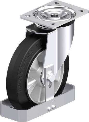 Blickle L-ALEV 200K-FS Stahlblech-Lenkrolle in Schwarz und Grau mit 200 mm Rad-Durchmesser und 400 kg Tragfähigkeit - Bild 1