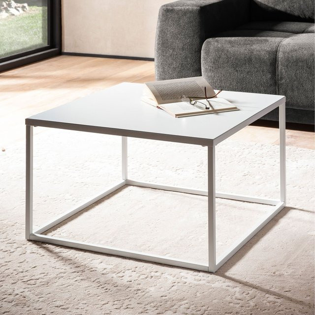 Couchtisch FineBuy Industrial Design in Weiß aus Metall, B/T/H: 60 x 60 x 40 cm - Bild 1