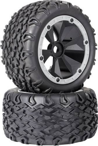 Reely Monstertruck Reifen 1:8 6-Speichen Schwarz-Grau 2-teiliges Set - Bild 1