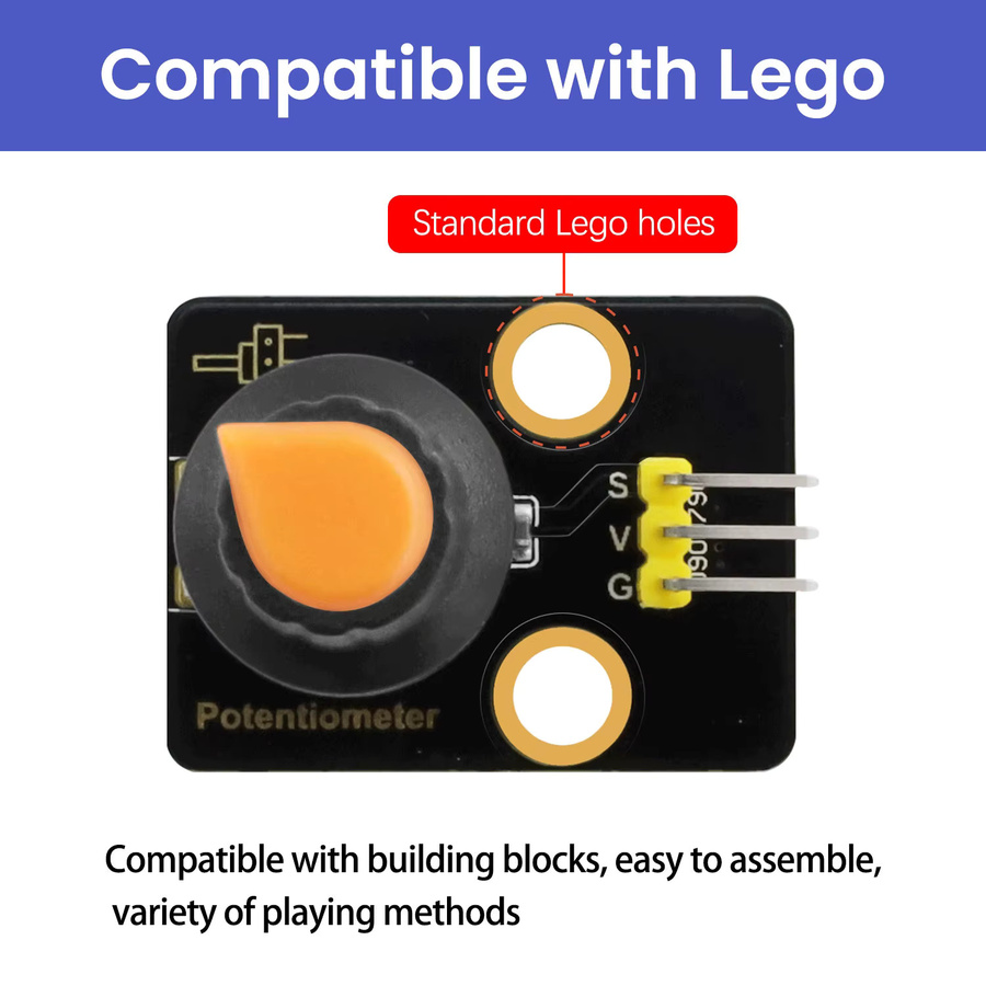Keyestudio Drehpotentiometer Sensor in Multicolour für Arduino, Raspberry Pi und Lego DIY Projekte - Bild 2