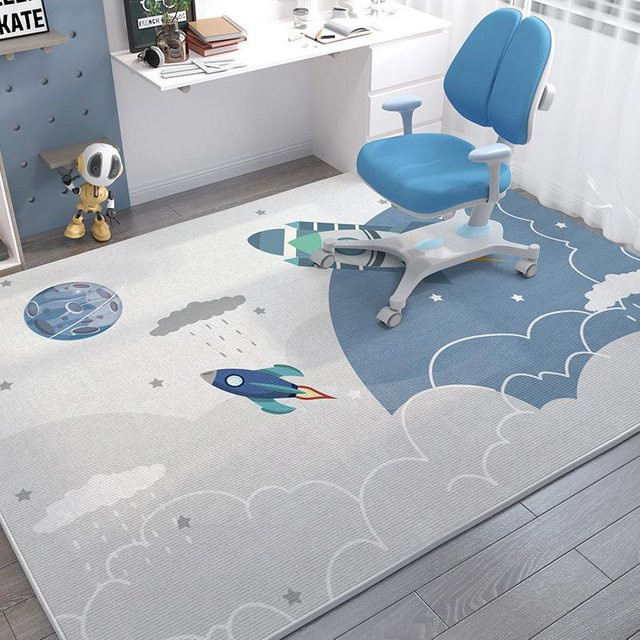 Kinder Weltraum Teppich mit Rakete, Astronaut und Planeten Muster von Lodestar, Mehrfarbig, B/T: 60 x 40 cm - Bild 1