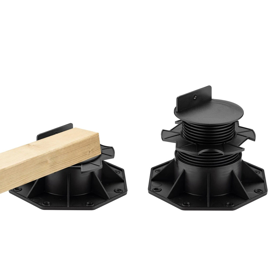 Wiltec Stelzlager für Terrassen, höhenverstellbare Stellfüße aus Kunststoff, Schwarz, Tragkraft 2700 kg, für Durchmesser 60-128 mm - Bild 2