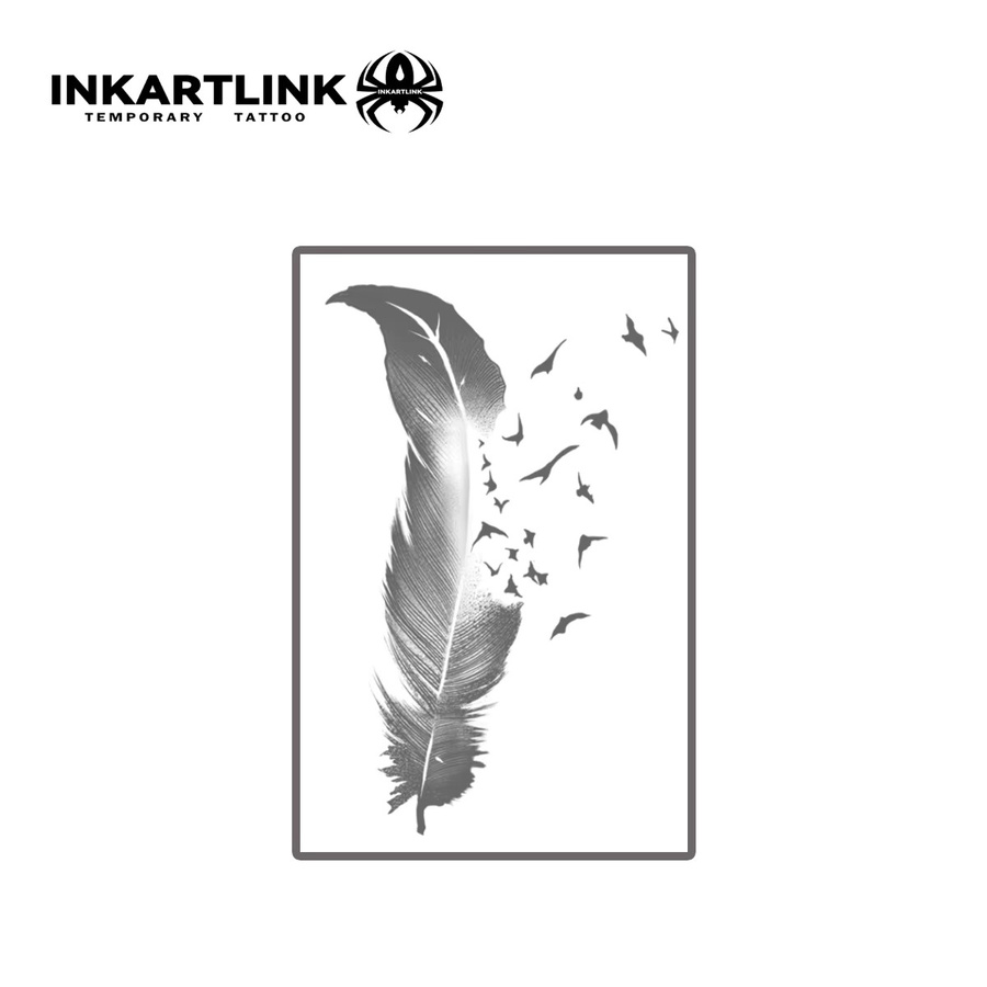 INKARTLINK Temporäres Feder-Tattoo, wasserfest, semi-permanent - Bild 3