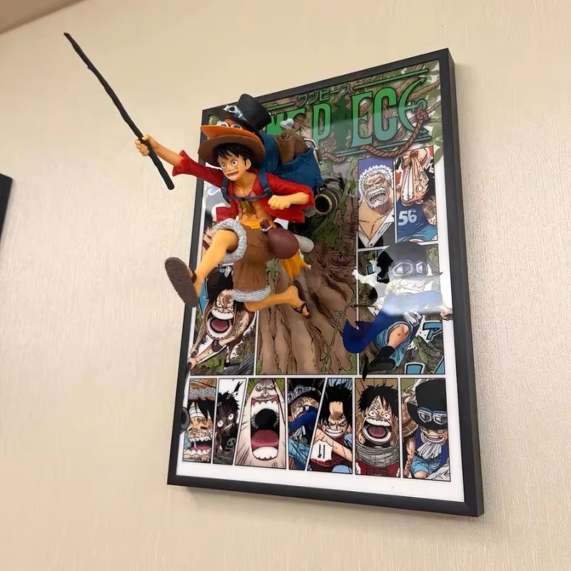 One Piece Monkey D Ruffy Portgas D Ace Sabo, Dreidimensionale Malerei, Bunt, Kunststoff - Bild 2