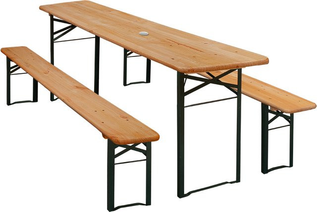 Deuba Bierzeltgarnitur aus Kiefer und Fichte in Braun, lackiert, Breite: 170 cm - Bild 1