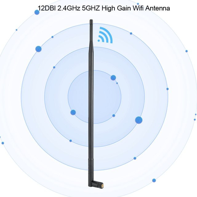VBESTLIFE Dual Band WLAN-Antenne 2,4 GHz und 5 GHz mit 12dBi High Gain und RP-SMA Anschluss, Schwarz - Bild 1