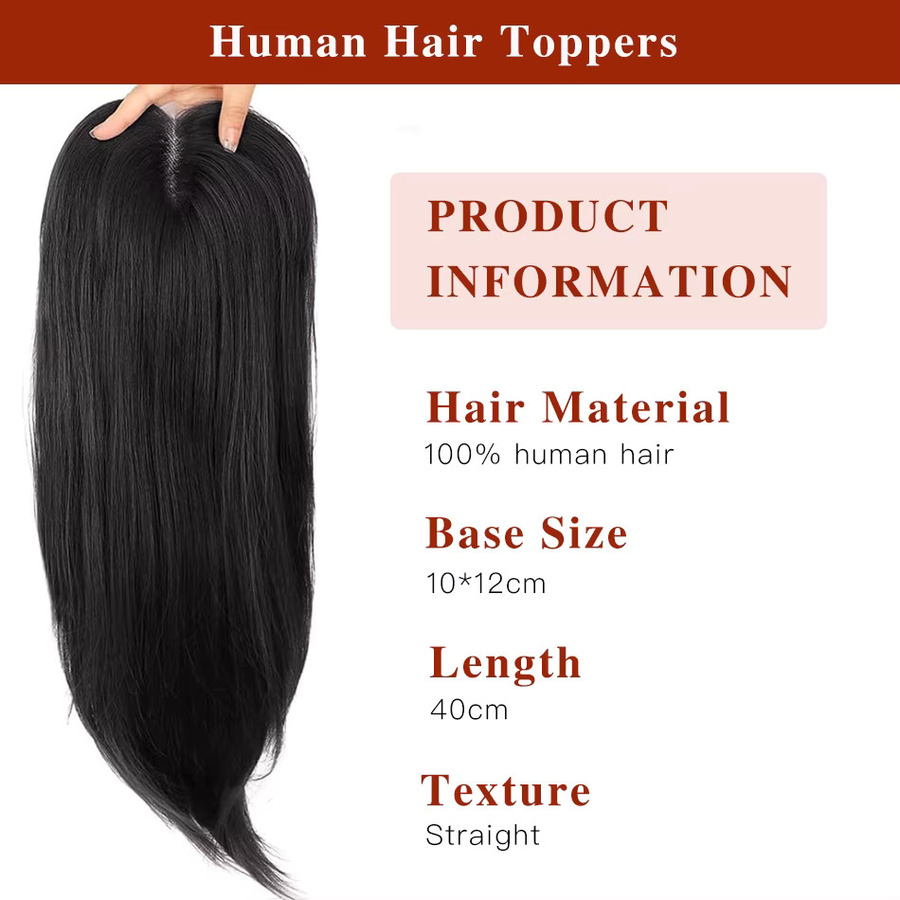 GAEINO Echthaar-Toupet für Damen, Seidenbasis, Clip-in - Bild 2
