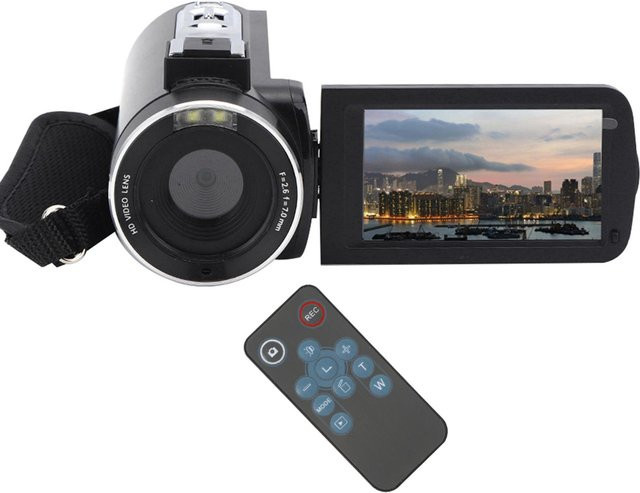 Honor Electronics Camcorder mit 4K High Definition, 18X Zoom und 3 Zoll IPS Touch-Display in Schwarz - Bild 1
